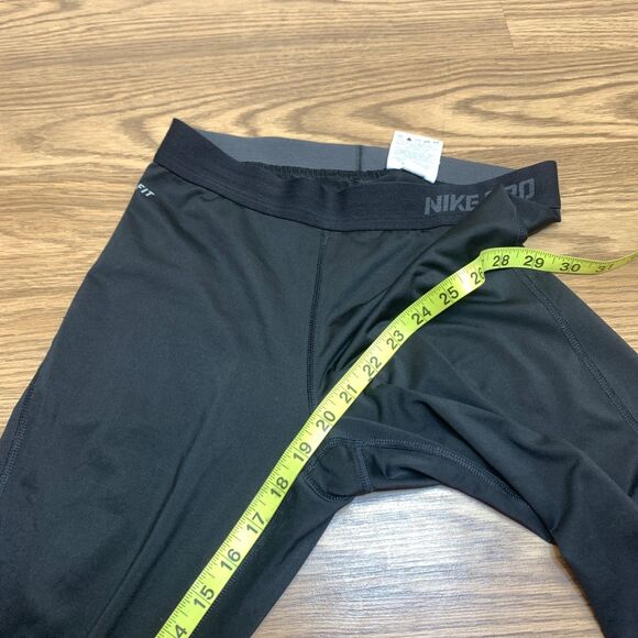Nike Pro Black Women's Cropped Training Mid Rise Tights Athletic Size Medium - Picture 2 of 9
